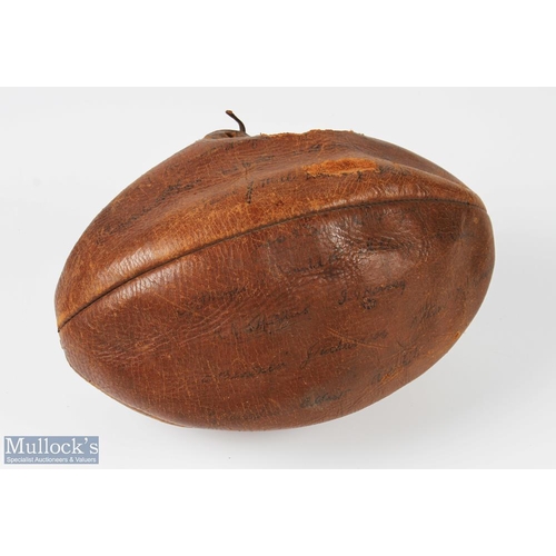 295 - 1924 All Black 'Invincibles' Signed Rugby Ball: What an object! An historic survivor almost providin... 