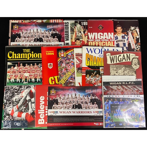 388 - Wigan R League Calendars & Posters Collection (c.25): Great colourful selection of 10 large glossy W... 