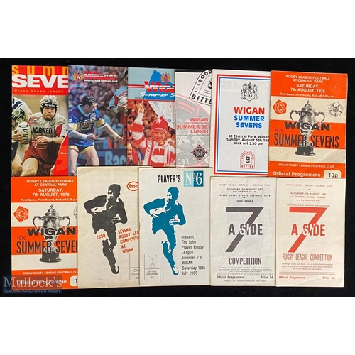 389 - Wigan Summer Sevens R League Programmes (11): Some programmes from this seasonal event between 1965-... 