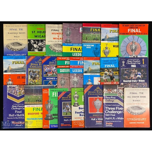 395 - 1963-84 R League Challenge Cup Final Programmes (22 seasons): Magnificent sleeved and ring-bindered ... 