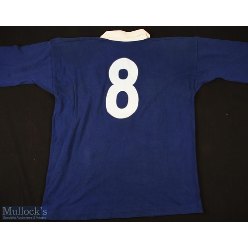 40 - 1988 Matchworn Western Samoa Rugby Jersey: Malaki Iupeli's no.8 jersey, blue with logo, Canterbury m... 