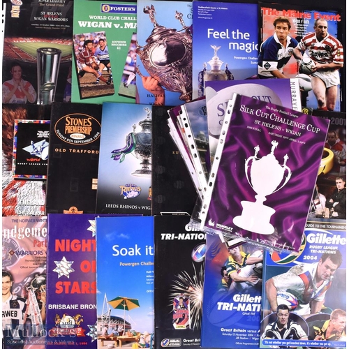 400 - Large Tray of Mostly Modern Programmes Rugby League (Qty): Over 100 recent glossies, many Finals, In... 