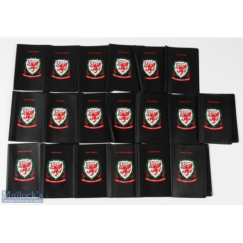 404 - Wales FA Football National Team Passport Covers, to include Men's and Ladies teams, with noted names... 