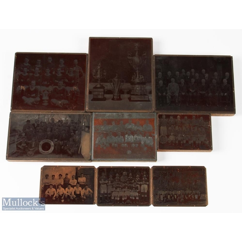 406 - c1950 Welsh Football Teams - Cups Copper Engraved Printing Plates. a selection of 10 plates unknown ... 