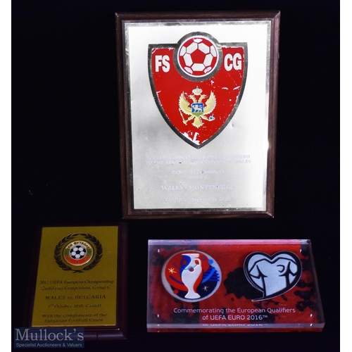 422 - Wales FA International Football Plaques to include Wales v Montenegro 2nd Feb 2012 23cm x 31cm, 2012... 