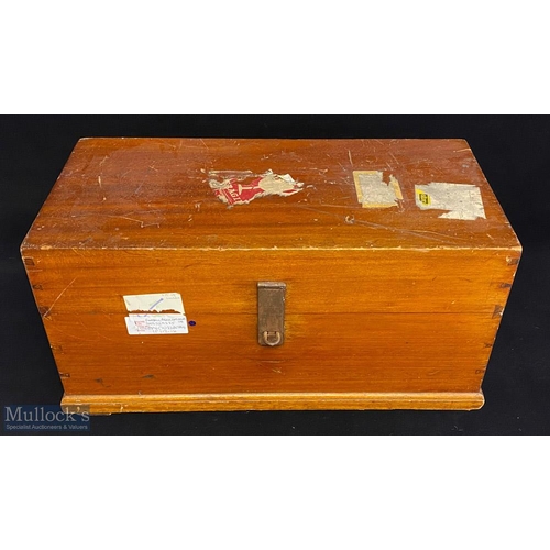 428 - Wales FA Football Cup Fitted Wooden Empty Travel Chest with handles with travel labels for Europe, n... 