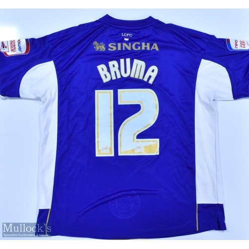 443 - Leicester City 2010/11 Bruma No 12 match worn home football shirt Football League badges to sleeves,... 