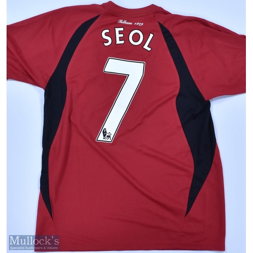 445 - Fulham 2009/10 Seol Ki-hyeon match worn League Cup away football shirt Premier League badges to slee... 