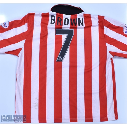 449 - Sheffield United 2001/02 (Signed) Brown No 7 match issue home football shirt signed and dedicated to... 