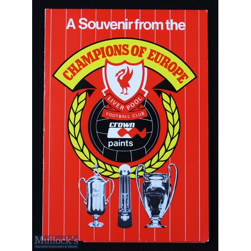 666 - 1984/85 Liverpool Champions of Europe (Crown Paints sponsor) fold out card with autographs Billy Lid... 