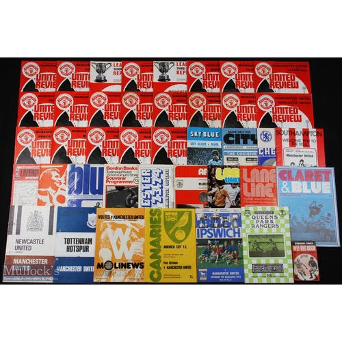 692 - Collection of Manchester Utd programmes 1972/73 homes (2-8, 10-25), aways (20) plus Torquay Utd, Bri... 