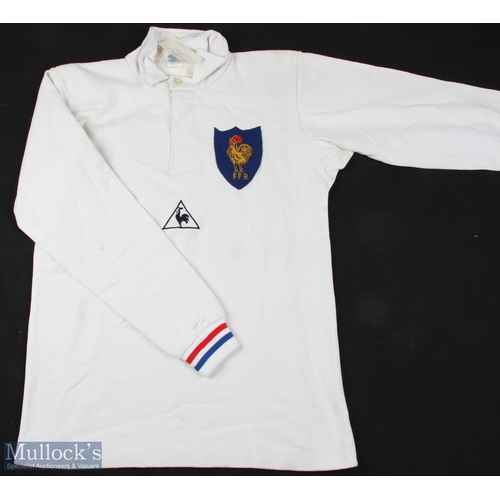 71 - 1987 Match Prepared Grand Slam France Rugby Jersey: G Laporte's white Le Coq Sportif with blue no. 2... 