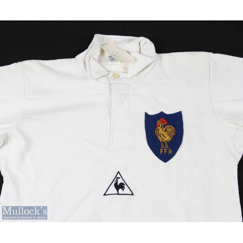 71 - 1987 Match Prepared Grand Slam France Rugby Jersey: G Laporte's white Le Coq Sportif with blue no. 2... 