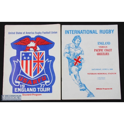 73 - Scarce 1977/82 England in the USA Rugby Programmes (2): Two large format issues, for England's tour ... 