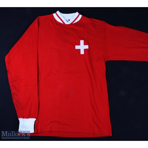 836 - 1971 Switzerland international match shirt v England 13 October 1971 in Basle, red with white cross,... 