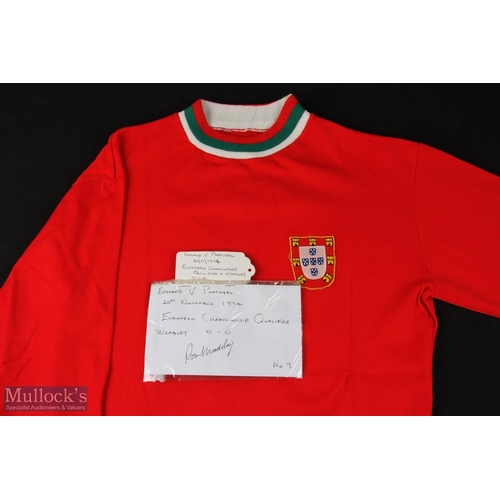 845 - AMENDED DESCRIPTION 1974 Portugal international match shirt v England 20 November 1974 at Wembley wo... 