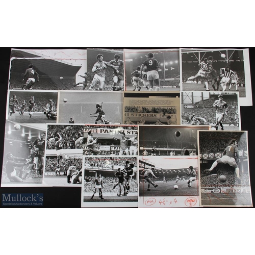 881 - Collection of b&w press photos of football matches with a good content of Everton FC in match action... 