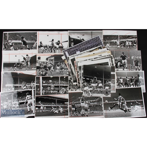 881 - Collection of b&w press photos of football matches with a good content of Everton FC in match action... 