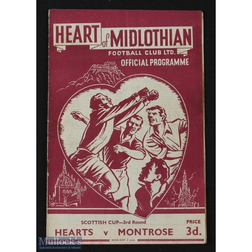 895 - 1952/53 Hearts v Montrose Scottish Cup match 21 February 1953; fair at best. (1)