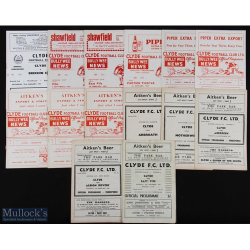 905 - Collection of Clyde programmes 1952/53 East Fife, 1954/55 Albion Rovers (SC), 1955/56 Aberdeen, 1957... 