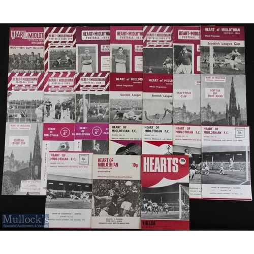 907 - Collection of Hearts programmes to include 1954/55 Aberdeen (SC), 1955/56 Raith Rovers (SLC), 1956/5... 