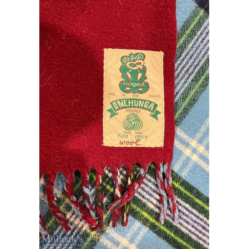 93 - 1969 Wales NZ Tour, NZ Silver Fern Blanket: Beautiful large, as new, pure new wool blanket, deep red... 