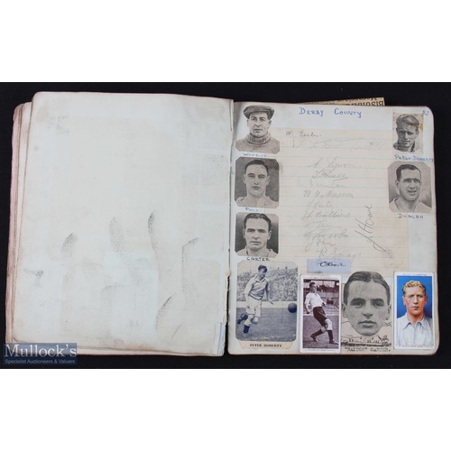 932 - 1940s Album containing autographs of many football club players; some noted are ARSENAL 1946 includi... 