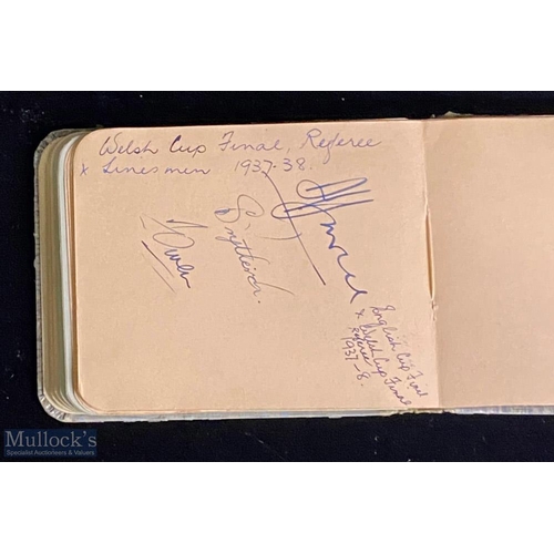 970 - 1938-39 Autograph Book to include Shrewsbury Town Team -Directors -Referee and line men at the Welsh... 