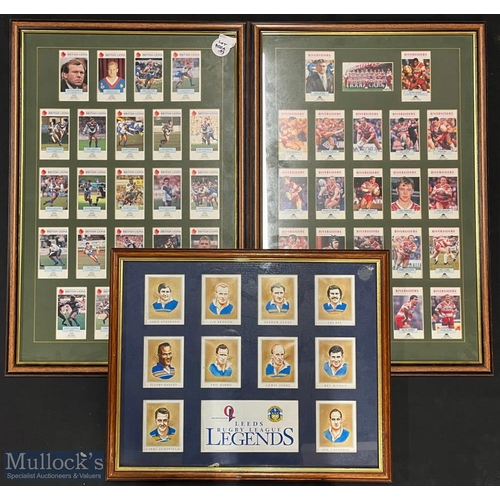 400a - Large Glazed R Lge Card Displays, British Lions, Wigan & Leeds stars etc (3): Attractively m, f & g,... 