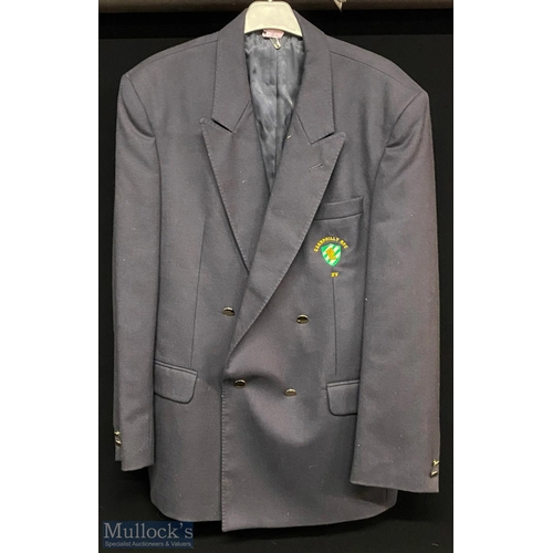 96 - Caerphilly Rugby Club Blazer, Justin Thomas: Crisp black official club issue from the 1990s/2000s wi... 