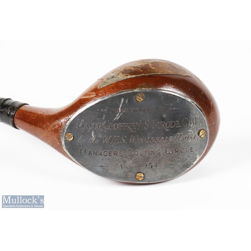 11 - Interesting 1950s Presentation Brassie Golf Club Master of Ceremony Gavel - baffy style club head wi... 