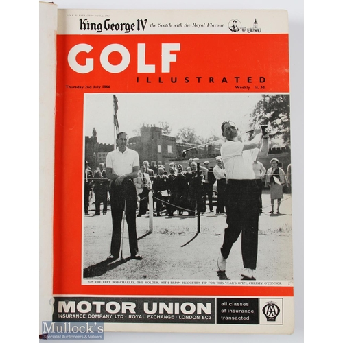 118 - 1964 Golf Illustrated Weekly magazine - a complete run in 2x red cloth bound volumes (52) - Vol.1 fr... 