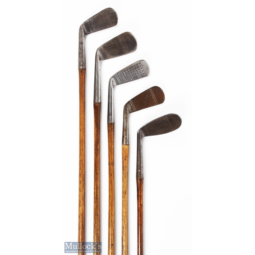 13 - 5x various James Braid golfing irons - to incl 3x signature irons a Medium Iron; toe weighted 