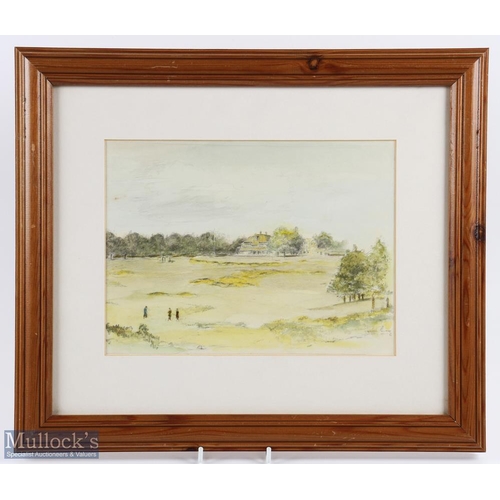 167 - H F Coxhead (British) - watercolour of Sunningdale Golf Club with players coming up the 18th Fairway... 