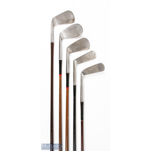17 - Collection of James Braid Early Coated Steel Shafted Irons and Putters (5) - 3x Jas Braid Walton Hea... 
