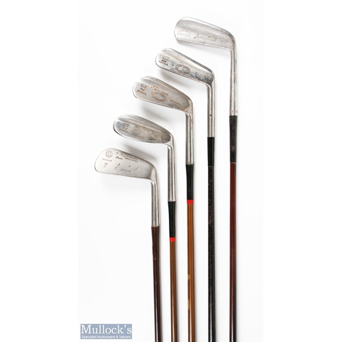 17 - Collection of James Braid Early Coated Steel Shafted Irons and Putters (5) - 3x Jas Braid Walton Hea... 