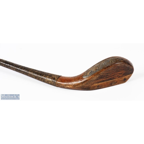 2 - Hutchison late longnose stained beech wood driver c1890 - fitted with limber shaft c/w original stai... 