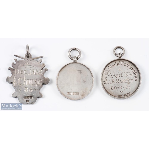 209 - 3x interesting Sussex Golf Clubs (one now defunct) silver golf medals from 1895 to 1914 - fine 1895 ... 