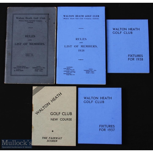 253 - Collection of Walton Heath Golf Club Rules, Fixtures, 