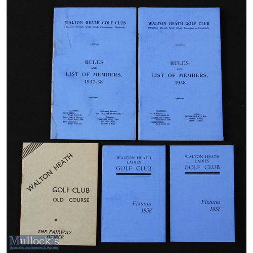 254 - Collection of Walton Heath Golf Club Rules, Fixtures, 