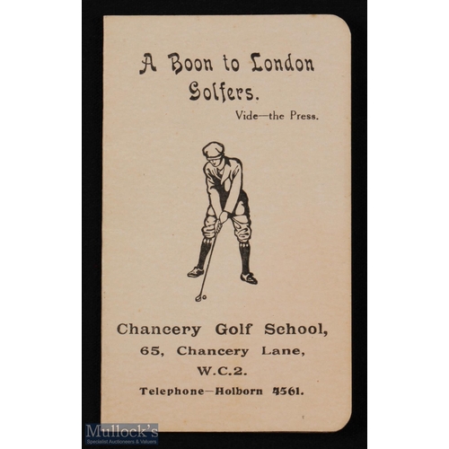 263 - Early Golf Practice Range in Central London Advertising Booklet - Chancery Golf School, 65, Chancery... 