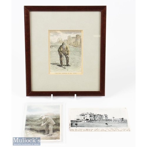 279 - Collection of Old Tom Morris Golf Related Period Items one signed (3)- to incl James Patrick Edinbur... 