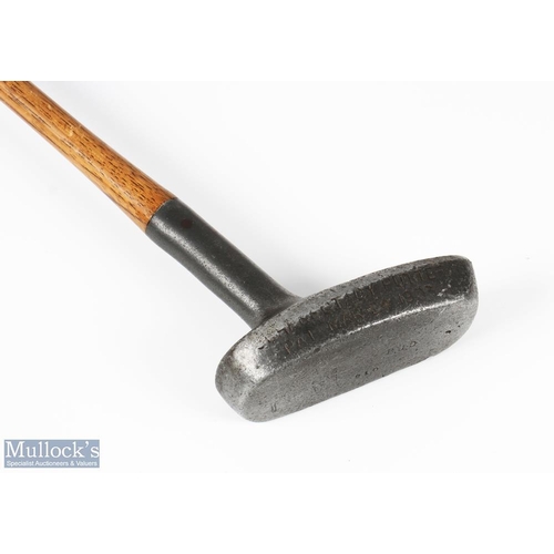 294 - Early Schenectady Patent Alloy Mallet head putter c1903 - stamped to the rear of the head 