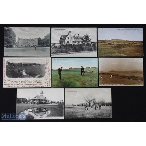 335 - Collection of 8x early golfing postcards from the 1900s onwards - incl 2x Rochford Old Hall and The ... 