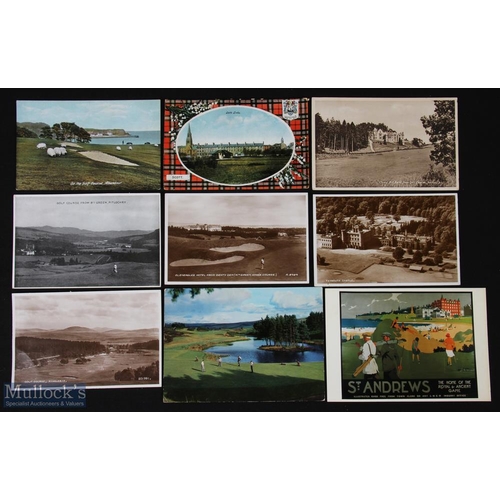 341 - Collection of 9x various Scottish Golf Courses and hotels postcards, mostly from the 1950s onwards b... 