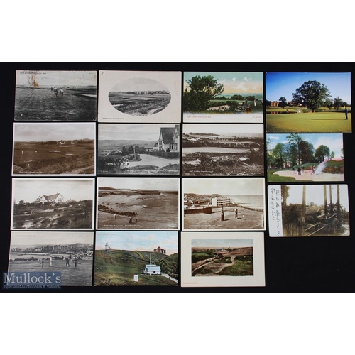 344 - Collection of 15x various early Norfolk, Essex and Sussex golfing postcards from the early 1900s onw... 