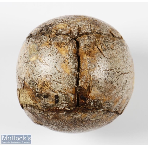 360 - Early and Interesting leather feather filled Golf Ball c1835 - with 2x distinct and separate initial... 