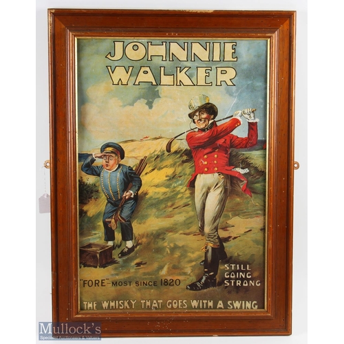 381 - Johnnie Walker Whiskey Golfing Advert together with a selection of Churchman's Golfer 1931 Cigarette... 