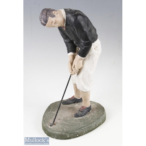 391 - Austin Productions 'On the Green' Large Golfer Sculpture Hand Signed by T DeGroot (1983) 36cm tall