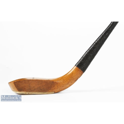 4 - Fine R Simpson Carnoustie late long nose golden beech wood driver c1885 - fitted with full length or... 
